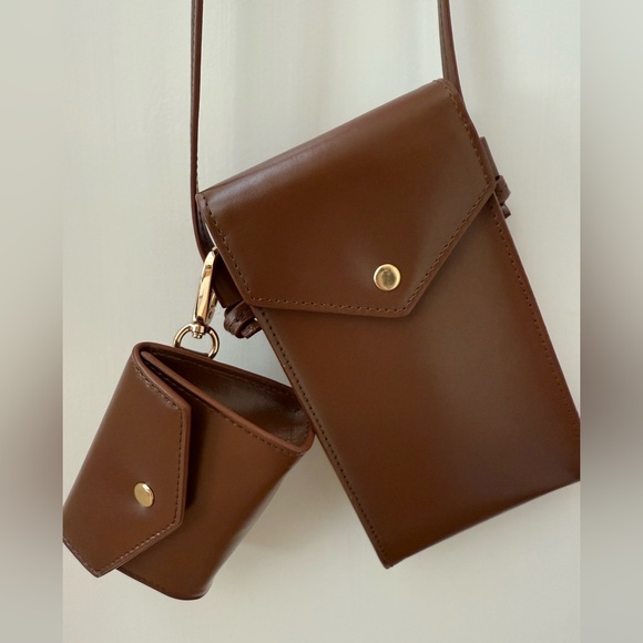 J.Crew Real Leather Brown Gracie Phone Bag - Picture 2 of 6